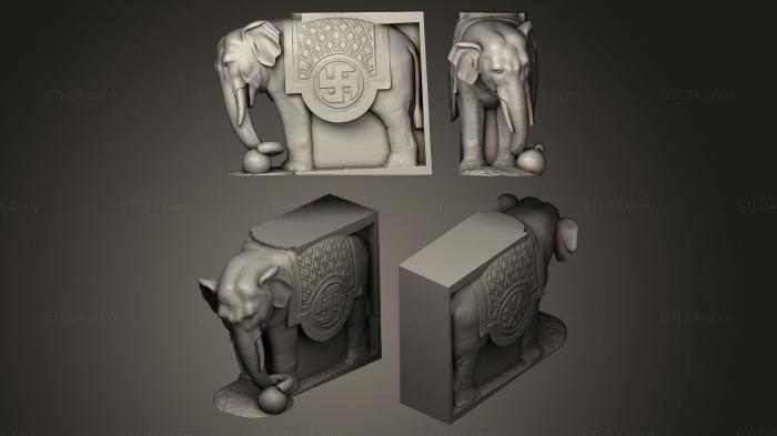 Статуэтки животных (Карлсберг Слон, STKJ_0014) 3D модель для ЧПУ станка